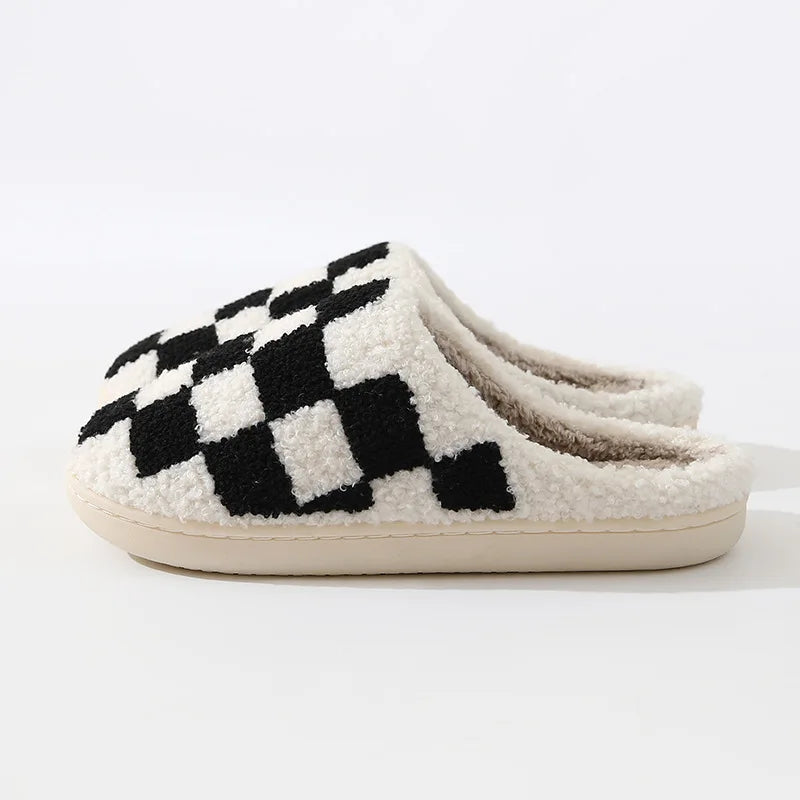 Pantoufles damier noir